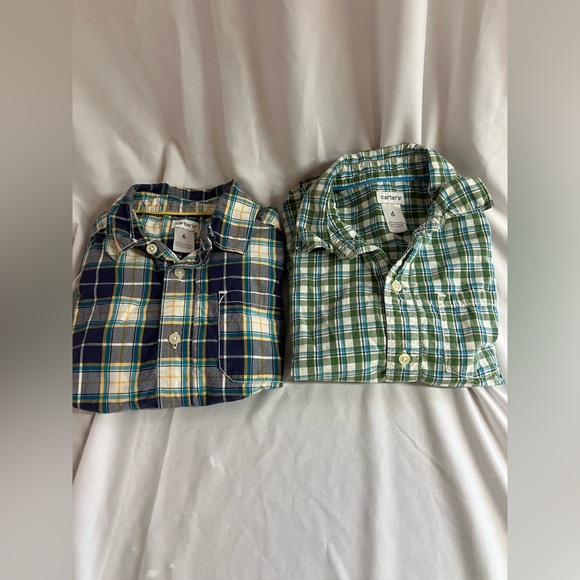 Carter's Plaid Shirts - Navy and Green - Picture 1 of 7